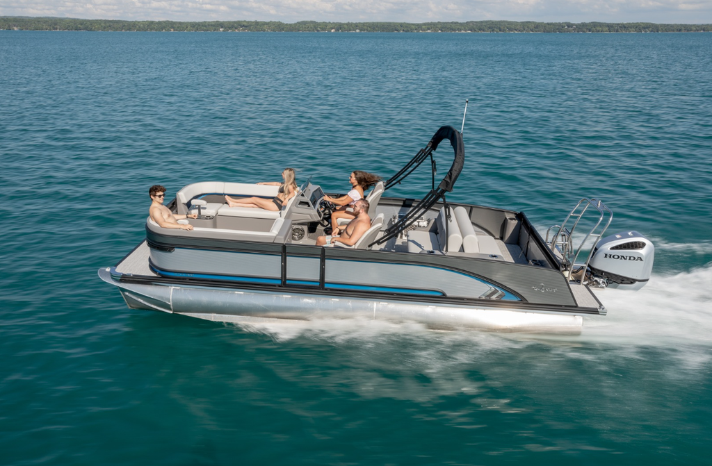 Qwest M-Class 22' Tritoon Honda 200 Black/White $120,000