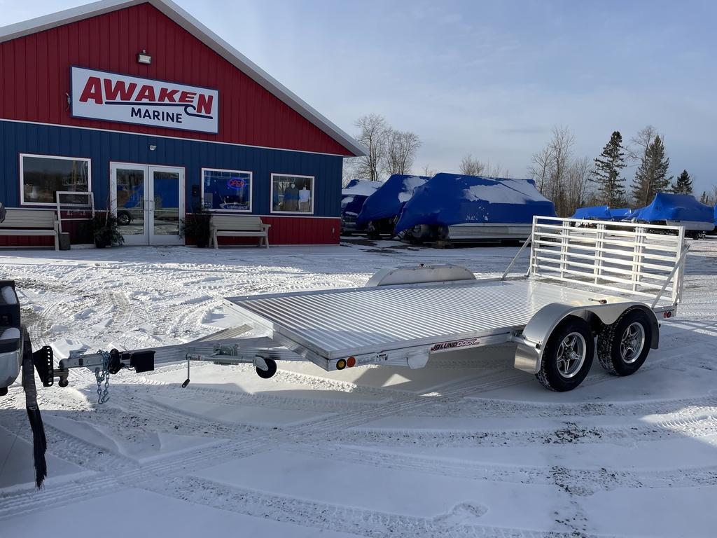 SLED BED 6' 6" X 14' ALUMINUM DECK W/RAMP UTILITY TRAILER