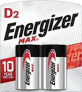 Energizer Type D Batteries 2pk