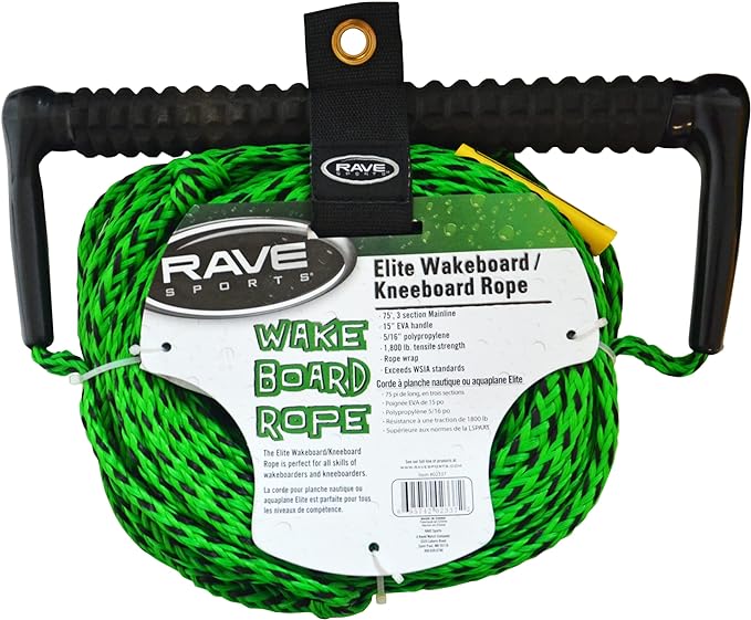 RAVE SPORTS ELITE 3-SECTION 75' WAKEBOARD ROPE 