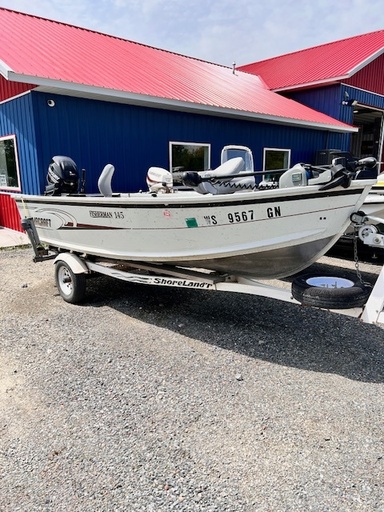 USED 14' FISHERMAN 145 W/25HP MERC